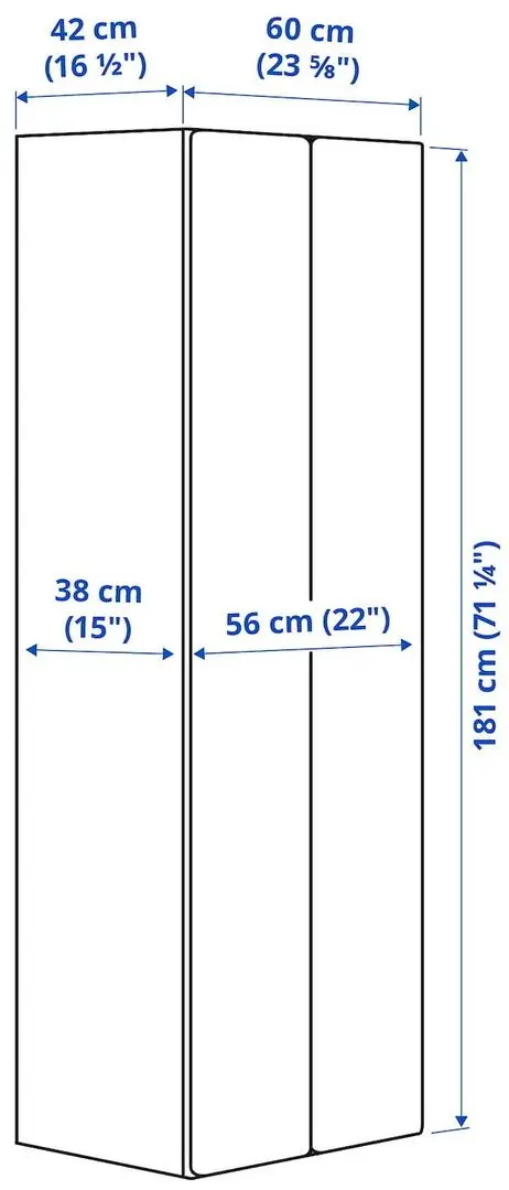 Dulap Ikea Smastad/Platsa 60x42x181 (Alb/Verde Deschis)
