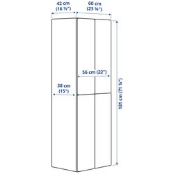 Dulap Ikea Smastad/Platsa cu 2 bare umerase 60x42x181 (Alb/Lila Deschis) Thumb