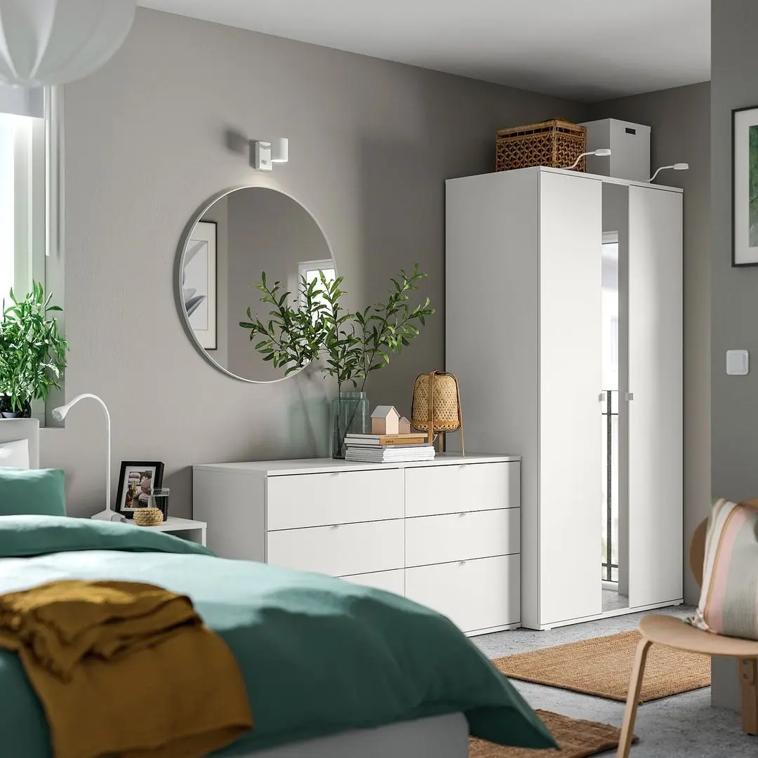 Dulap Ikea Vihals cu comoda 245x57x200 (Alb)