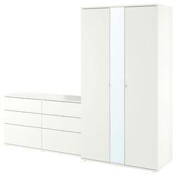 Dulap Ikea Vihals cu comoda 245x57x200 (Alb) Thumb