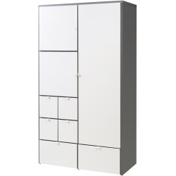 Шкаф Ikea Visthus полки/штанга/ящики 122x59x216 (Серый/Белый) Thumb