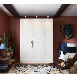 Dulap combinat Ikea Pax 3 usi/rafturi/bare/sertare 150x60x201 (Alb)