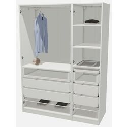 Шкаф комбинированный Ikea Pax 3 двери/полки/штанги/ящики 150x60x201  (Белый) Thumb