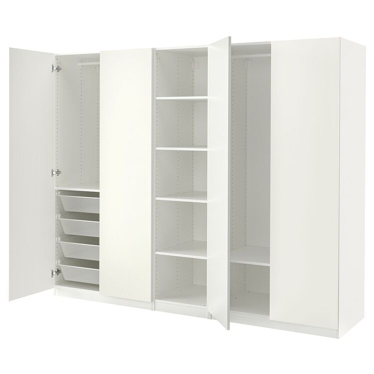 Шкаф комбинированный Ikea Pax/Forsand 250x60x201 (Белый) купить в ...