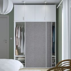 Dulap combinat Ikea Platsa 160x57x241 (Alb Larkollen/Gri Inchis) Thumb