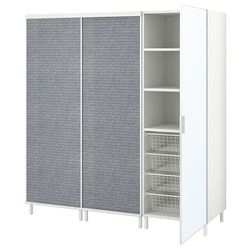 Dulap combinat Ikea Platsa 180x57x191 (Alb Larkollen/Gri Inchis)