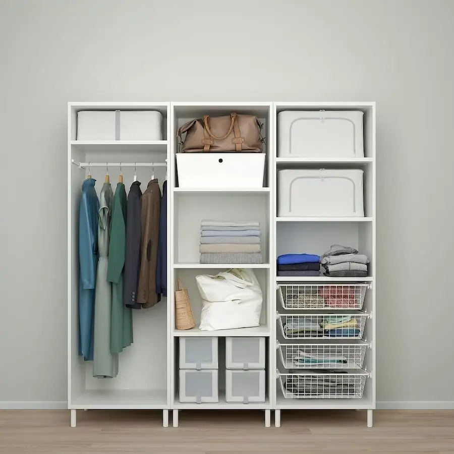 Dulap combinat Ikea Platsa 180x57x191 (Alb Larkollen/Gri Inchis)