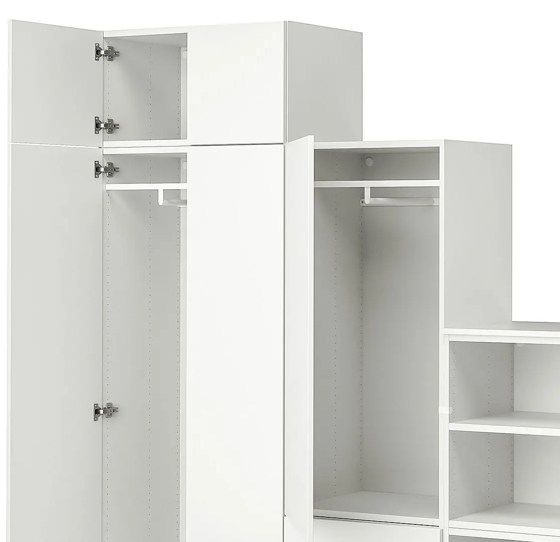 Dulap combinat Ikea Platsa 5 usi/3 sertare 280x42x221 (Alb/Fonnes Alb)