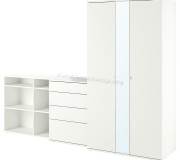 Dulap combinat Ikea Vihals cu comoda 270x57x200 (Alb)