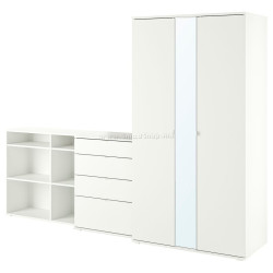 Dulap combinat Ikea Vihals cu comoda 270x57x200 (Alb)