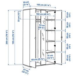 Шкаф комбинированный Ikea Vihals с комодом 270x57x200 (Белый) Thumb