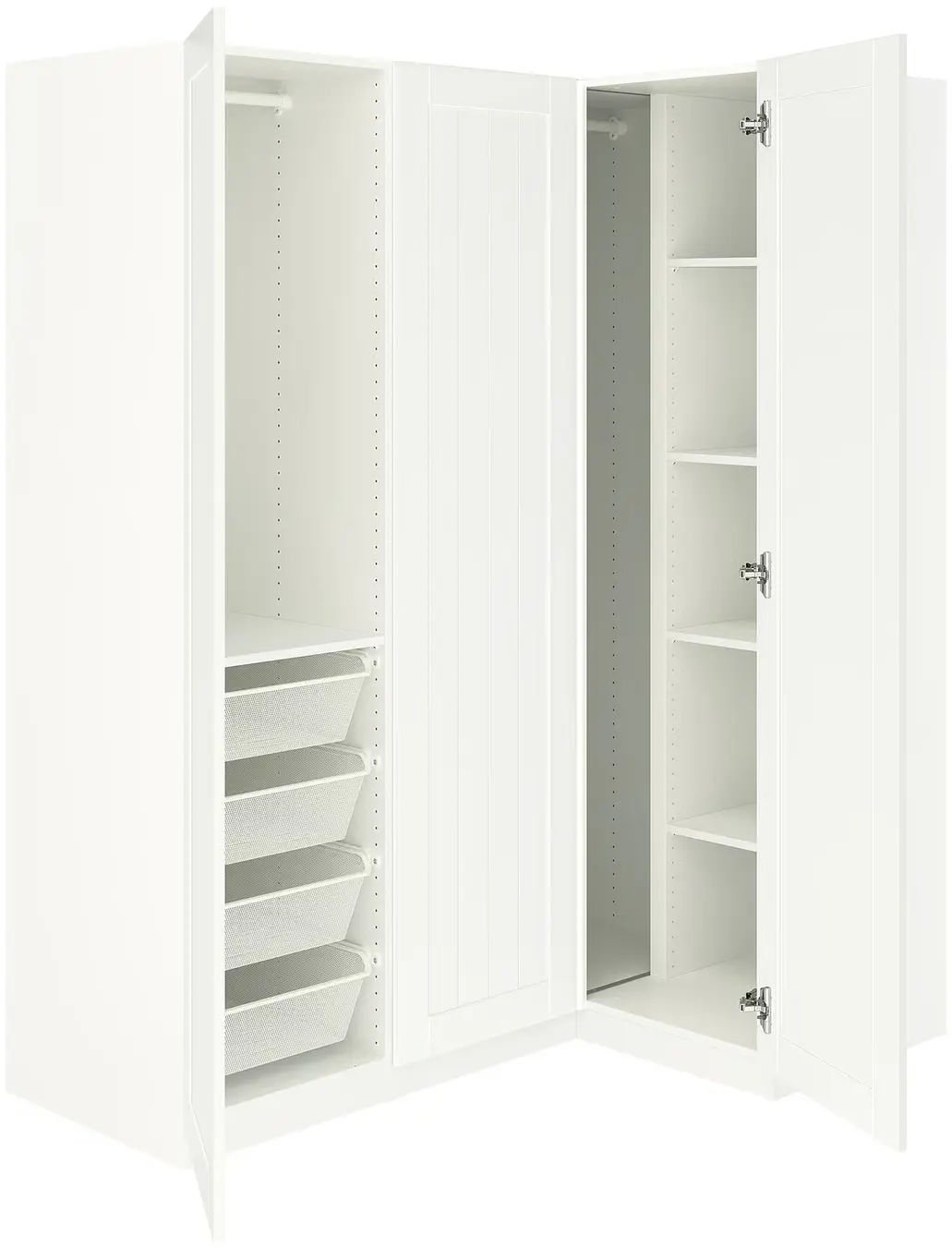 Шкаф угловой Ikea Pax/Gullaberg полки/штанги/корзины 161/111x201 (Белый) - 2