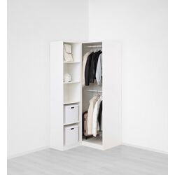 Угловой шкаф Ikea Pax/Fardal/Aheim штанги/зеркало 111/88x201 (Глянцевый Белый) Thumb