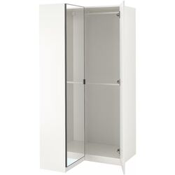 Угловой шкаф Ikea Pax/Fardal/Aheim штанги/зеркало 111/88x201 (Глянцевый Белый) Thumb