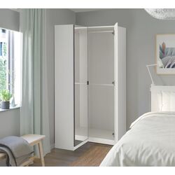 Dulap de colț Ikea Pax/Fardal/Aheim bare/oglinda 111/88x201 (Alb Lucios)