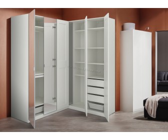 Угловой шкаф Ikea Pax/Grimo/Aheim полки/штанги/ящики/корзины/зеркало 210/160x236 (Белый)