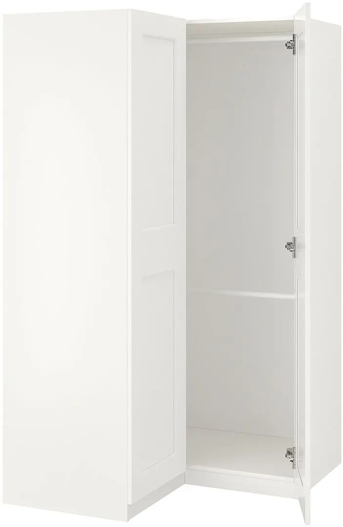 Dulap de colț Ikea Pax/Grimo rafturi/bare 110/110x201 (Alb)