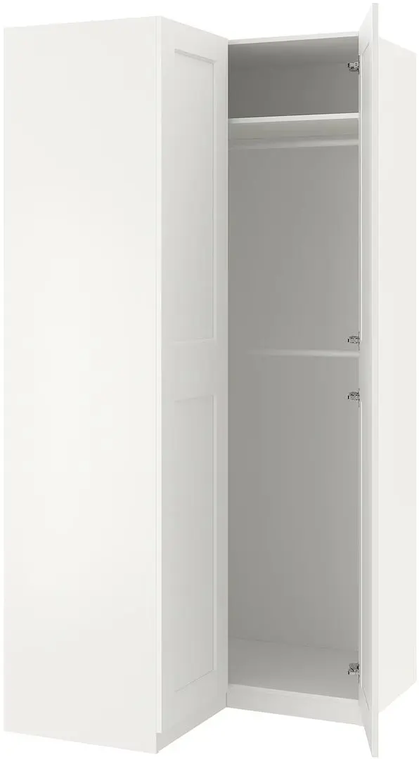 Dulap de colț Ikea Pax/Grimo rafturi/bare 110/110x236 (Alb)