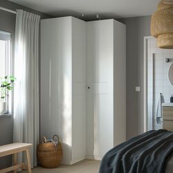 Угловой шкаф Ikea Pax/Grimo полки/штанги 110/110x236 (Белый)