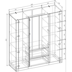 Dulap Magnusplus Combo 180x200x60 (Ewok Oak/Graphite) Thumb