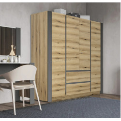 Dulap Magnusplus Combo 180x200x60 (Ewok Oak/Graphite)