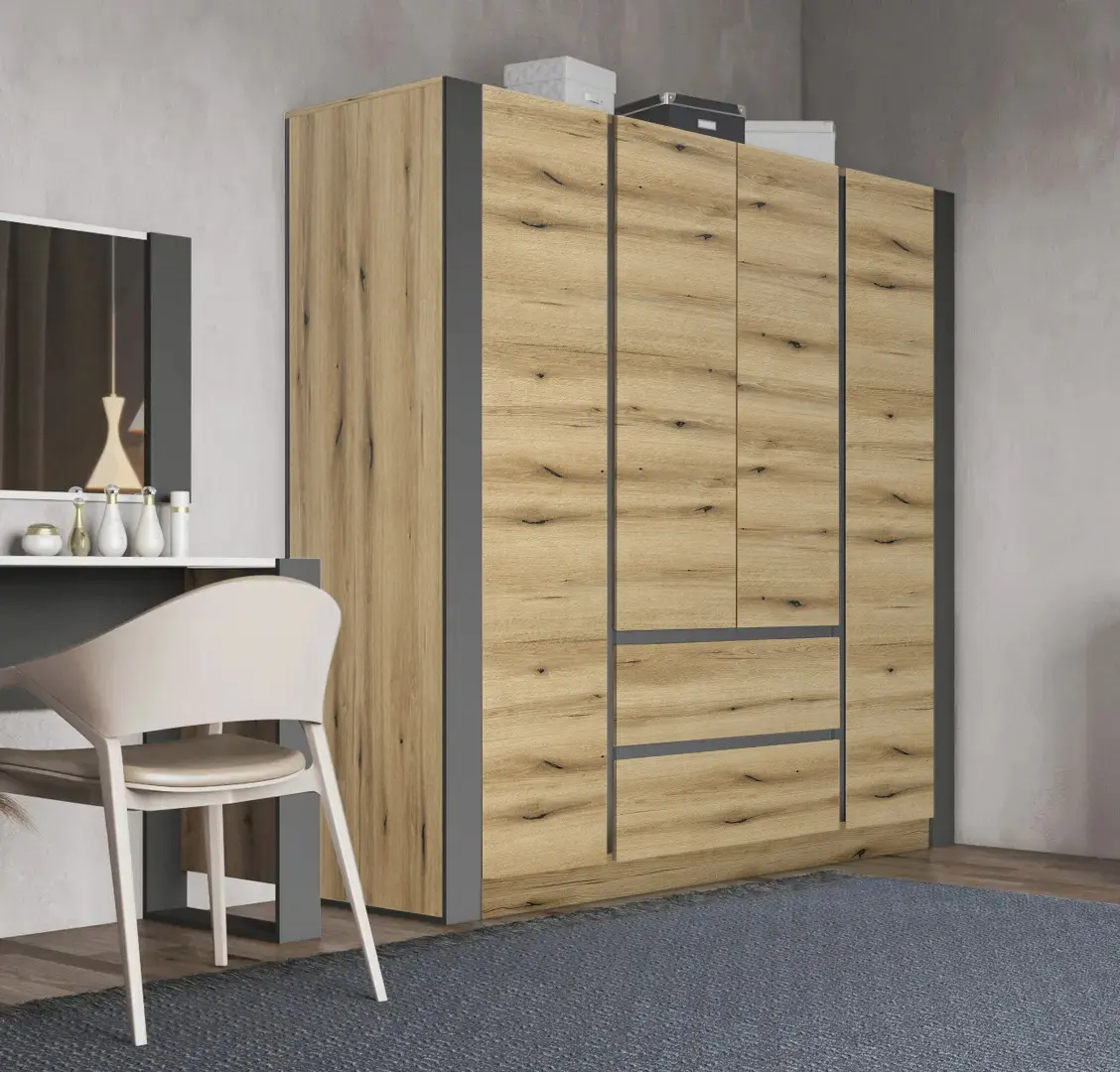 Dulap Magnusplus Combo 180x200x60 (Ewok Oak/Graphite)