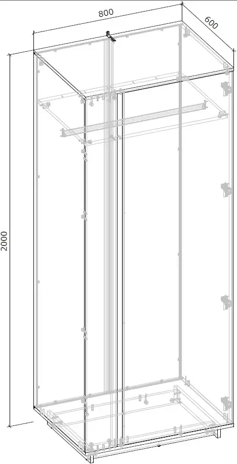 Шкаф Magnusplus Concept CT22 80x200x60 (Grey Craft Oak/Nimphaea Alba) - 3