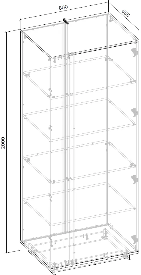 Шкаф Magnusplus Concept CT23 80x200x60 (Grey Craft Oak/Nimphea Alba)