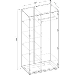 Шкаф Magnusplus Concept CT24 100x200x60 (Grey Craft Oak/Nimphea Alba) Thumb