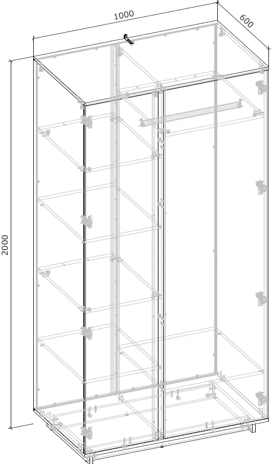 Шкаф Magnusplus Concept CT24 100x200x60 (Grey Craft Oak/Nimphea Alba)
