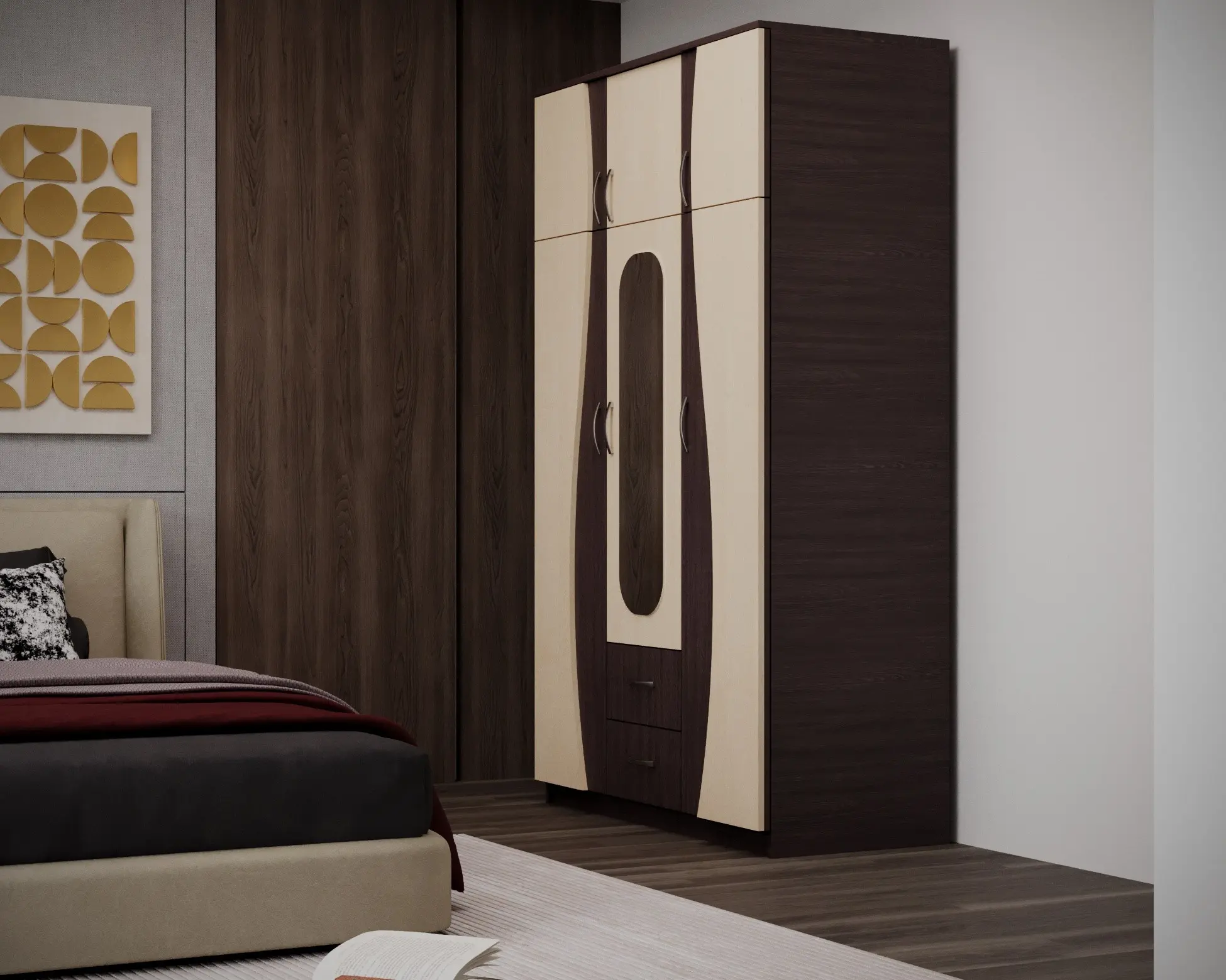 Dulap Marcel Prod 3U S FS (Wenge/Mesteacan)