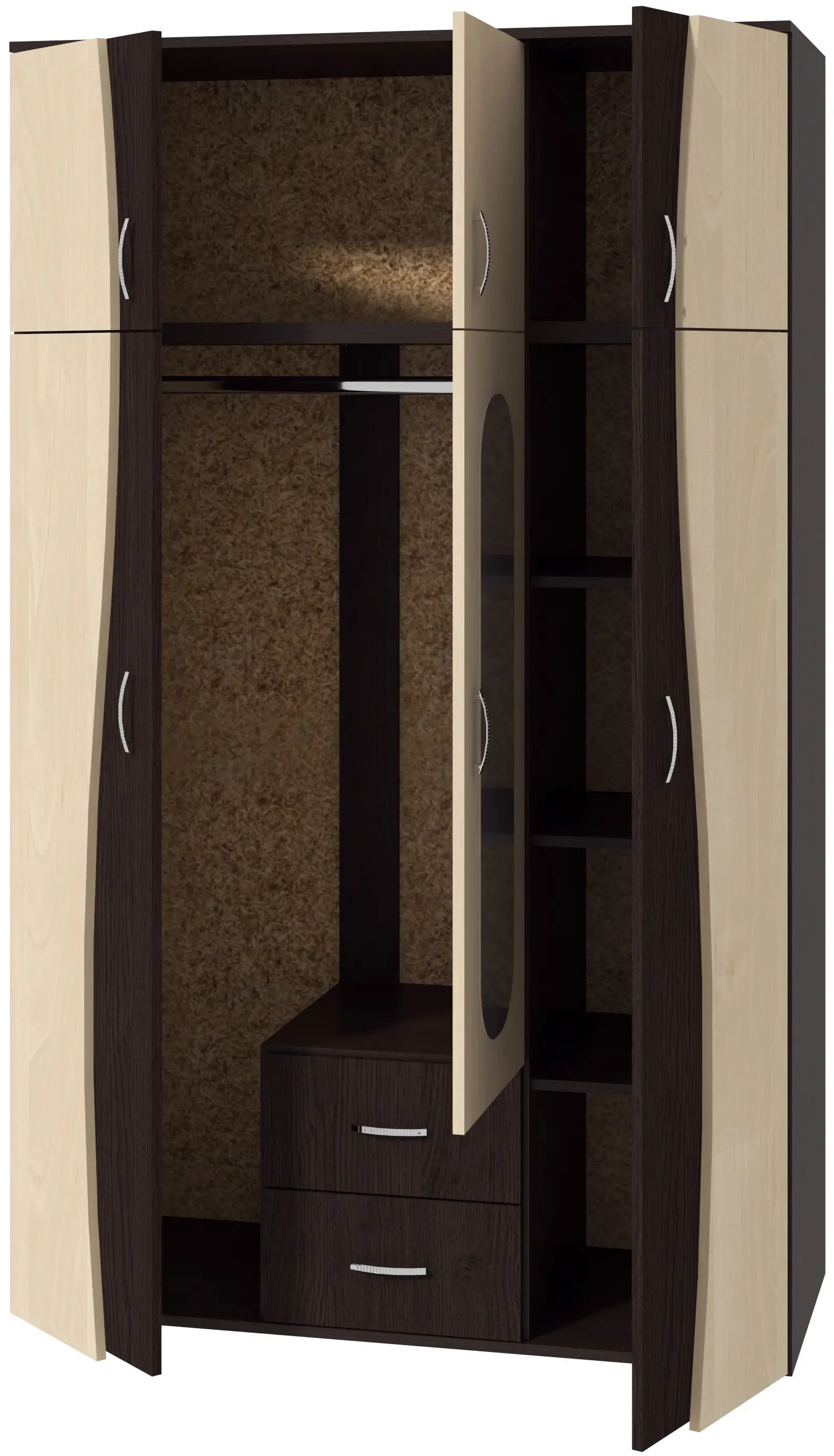 Dulap Marcel Prod 3U S FS (Wenge/Mesteacan)