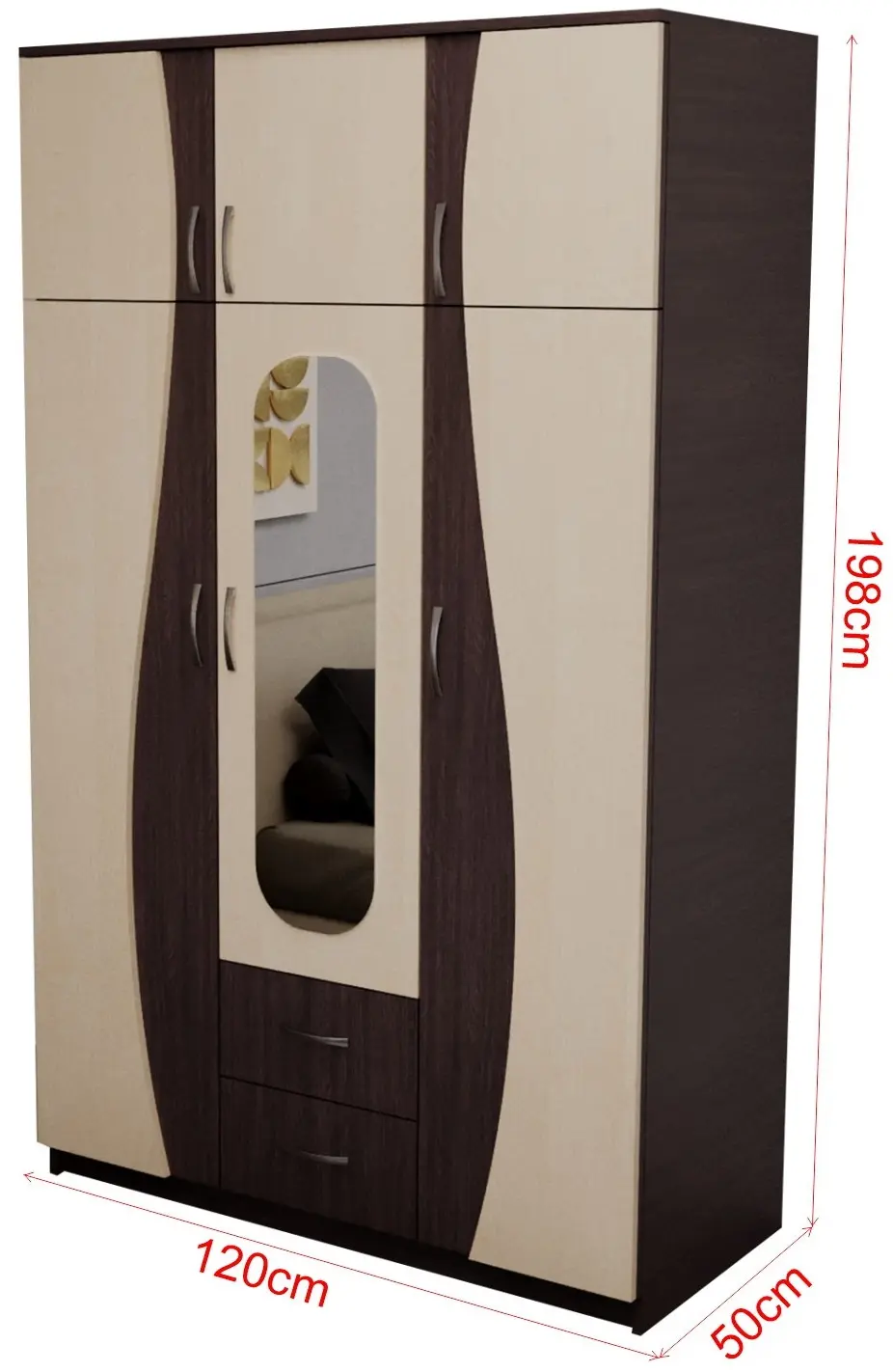 Dulap Marcel Prod 3U S FS (Wenge/Mesteacan)