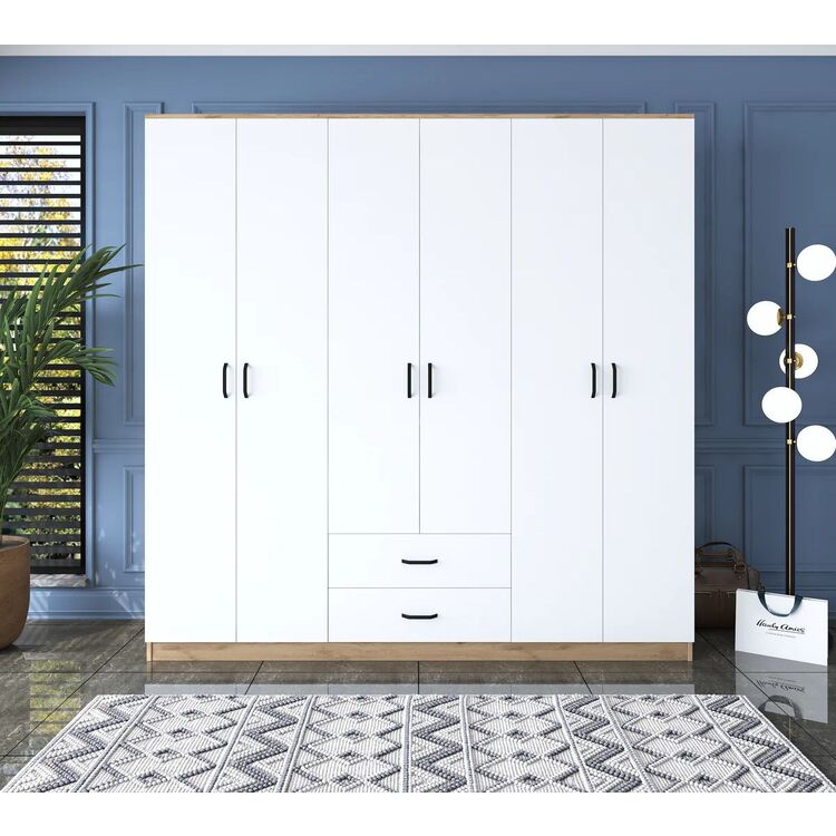 Dulap Mirage Meble BA111 6D2S (Walnut/White)