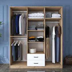 Dulap Mirage Meble BA113 6D2S (Walnut/White) Thumb