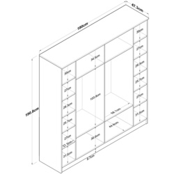 Шкаф Mirage Meble BA114 S 6D (Walnut/White) Thumb