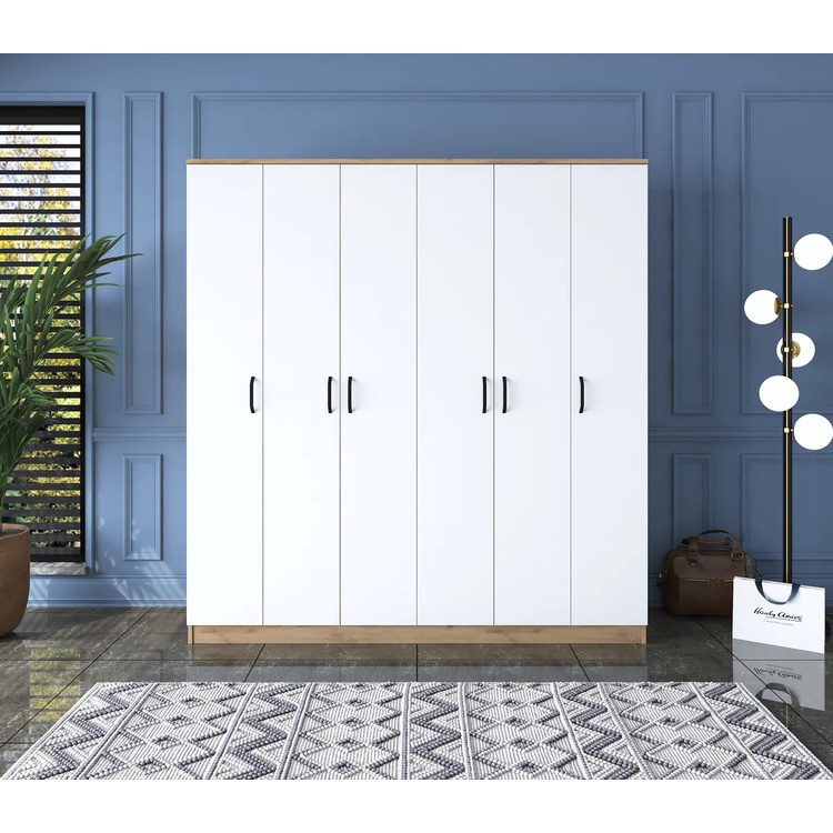 Dulap Mirage Meble BA114 S 6D (Walnut/White)