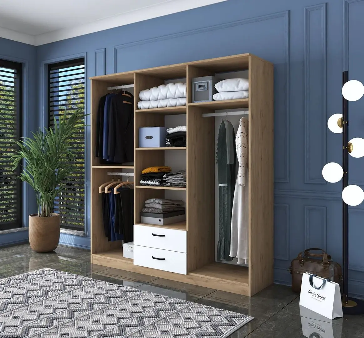 Шкаф Mirage Meble BA115 6D2S (Walnut/White)