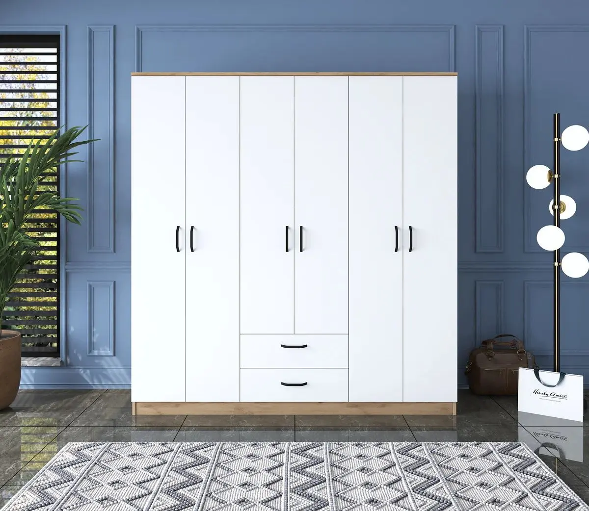 Шкаф Mirage Meble BA115 6D2S (Walnut/White)