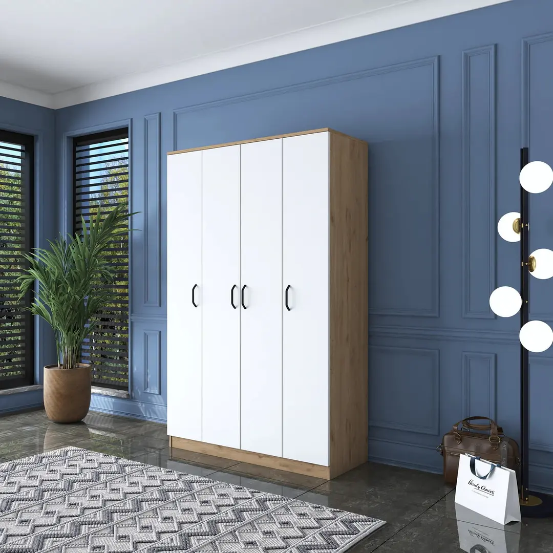 Dulap Mirage Meble BA116 S 4D (Walnut/White)