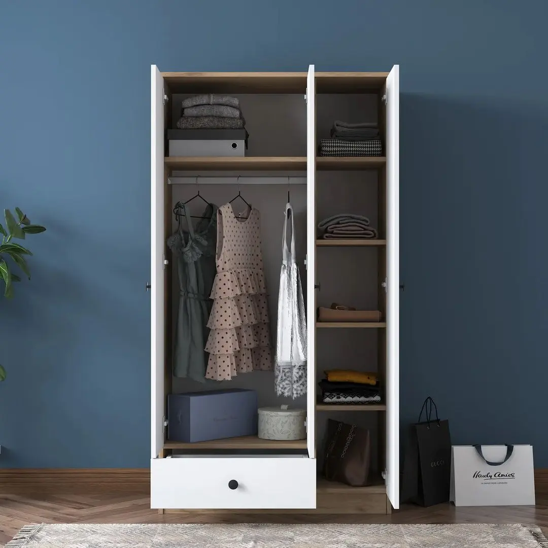 Шкаф Mirage Meble BA117 3D1S (Walnut/White)