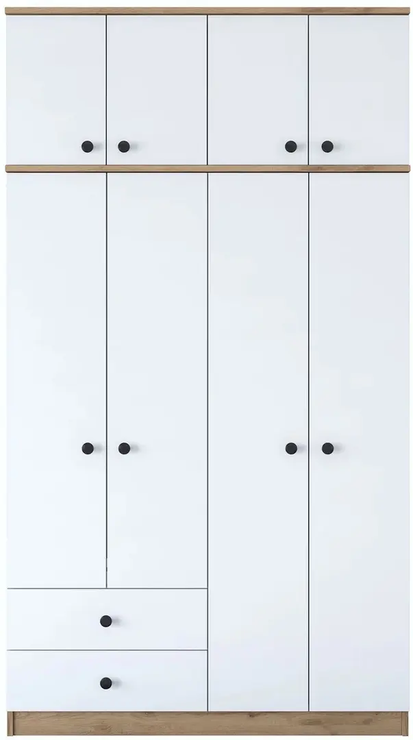 Шкаф Mirage Meble BA121 S 8D2S (Walnut/White)