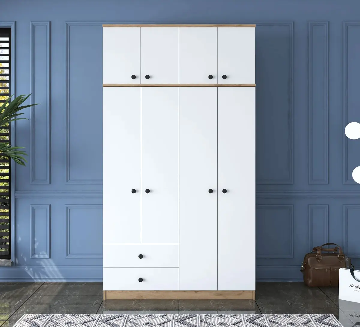 Шкаф Mirage Meble BA121 S 8D2S (Walnut/White)