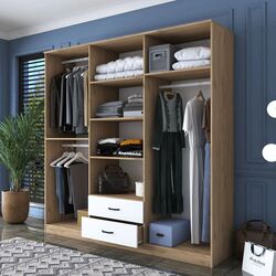 Шкаф Mirage Meble BA130 6D2S с зеркалом (Walnut/White) Thumb