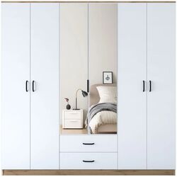 Шкаф Mirage Meble BA130 6D2S с зеркалом (Walnut/White) Thumb