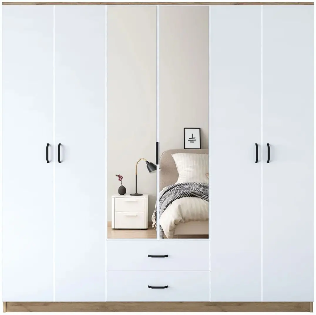 Шкаф Mirage Meble BA130 6D2S с зеркалом (Walnut/White)