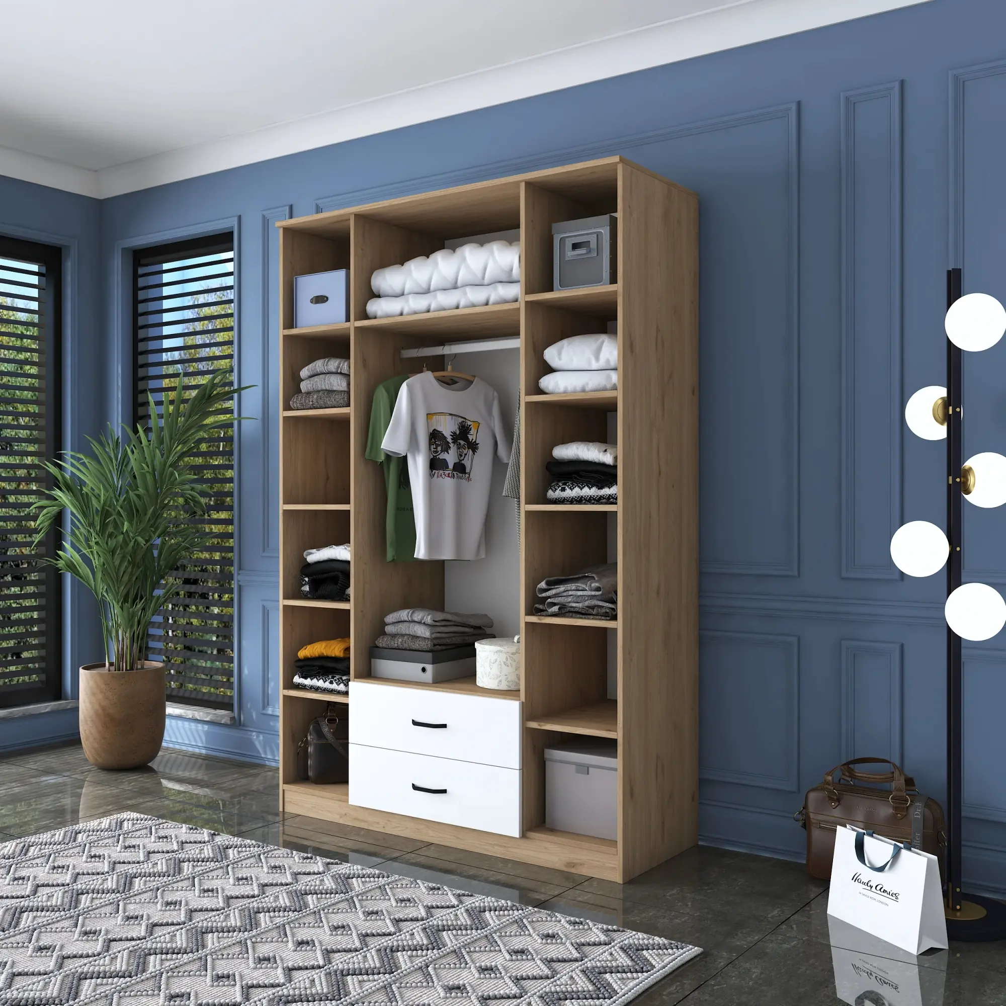 Шкаф Mirage Meble BA131 (Walnut/White)