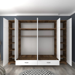Dulap Mirage Meble BA133 (White/Walnut) Thumb