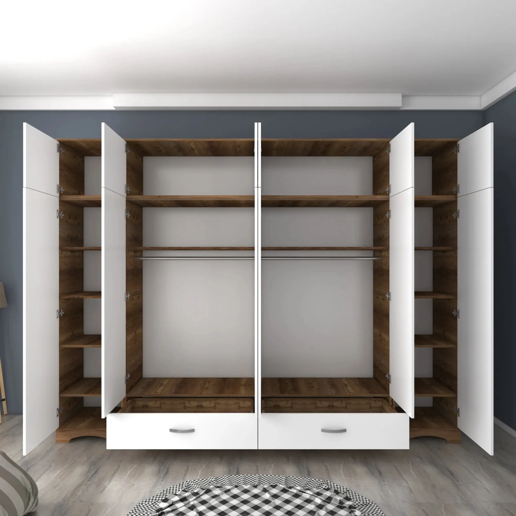 Dulap Mirage Meble BA133 (White/Walnut)