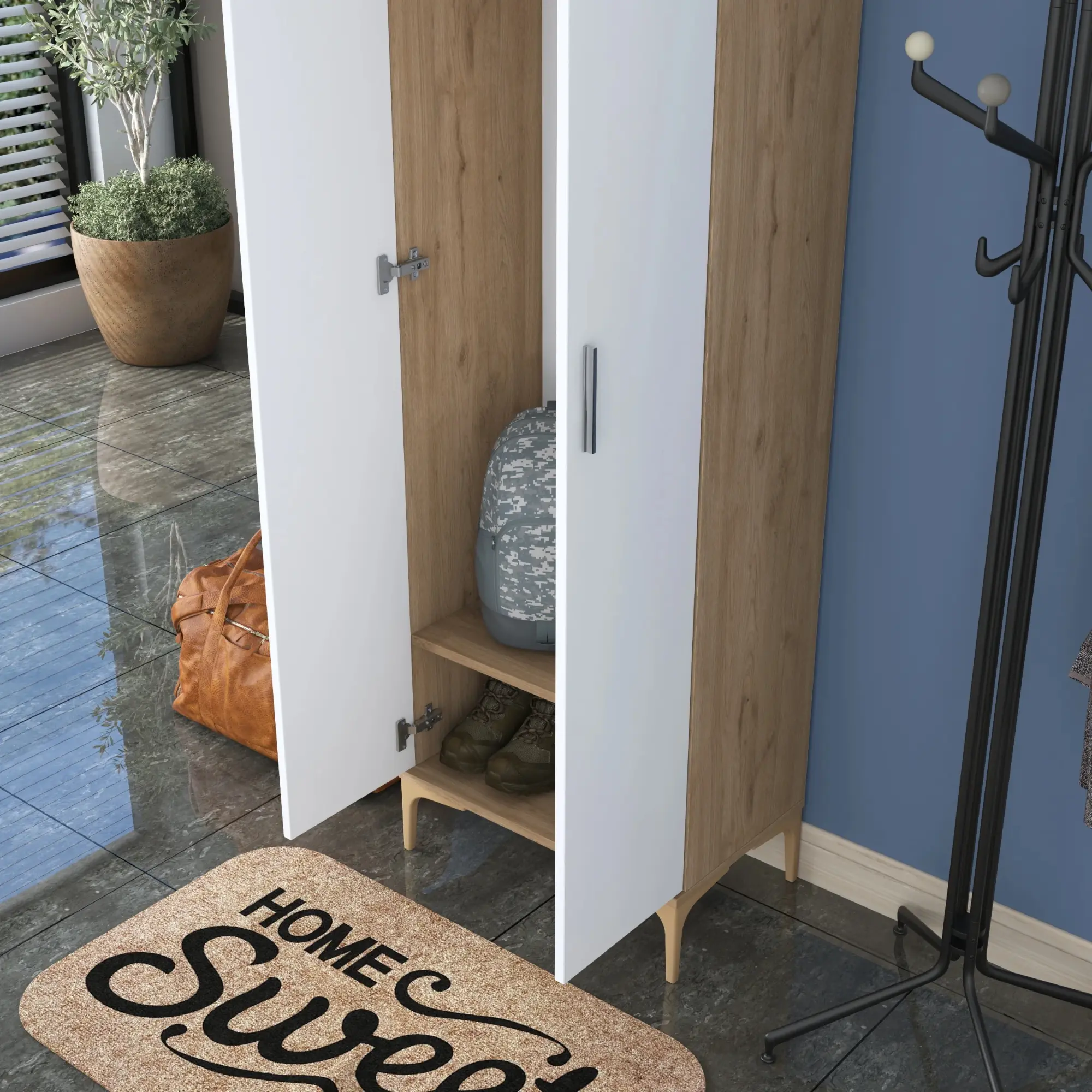 Шкаф Mirage Meble EA111 (Walnut/White)